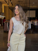 Blusa Tricô Com Strass